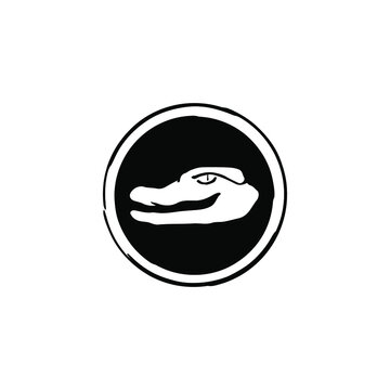 unique head crocodile logo concept vector design illustration. 