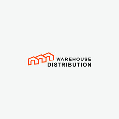 outline warehouse distribution logo business vector design template. simple storehouse logo concept vector design illustration with modern, unique and hipster styles. 