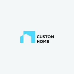 minimalist custom hose logo business vector design inspiration. modern custom home logo concept vector design illustration isolated on white background. 