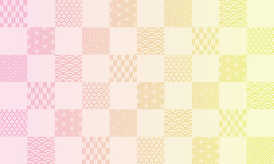 ひなまつり・ピンク・春・背景・和柄・市松模様・祝・伝統・模様・年賀状	