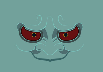 eye vector illustration hannya samurai