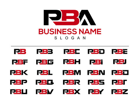 Monogram pba, pbb, pbc, pbd, pbe, pbf, pbg, pbh, pbi, pbj, pbk, pbl, pbm, pbn, pbo, pbp, pbq, pbr, pbs, pbt, pbu, pbv, pbw, pbx, pby, pbz, p b a, abc, new logo icon vector image design