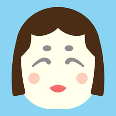 シンプルでかわいいおたふくのイラスト