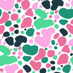 Seamless vector pattern with abstract modern doodles. Bright summer print. Trendy colorful background. Vintage geometric doodles.	