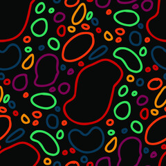 Seamless vector pattern with abstract modern doodles. Bright summer print. Trendy colorful background. Vintage geometric doodles.	