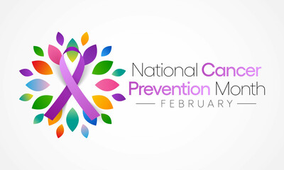 Fototapeta na wymiar National Cancer prevention month is observed every year in February, to promote access to cancer diagnosis, treatment and healthcare for all. Vector illustration