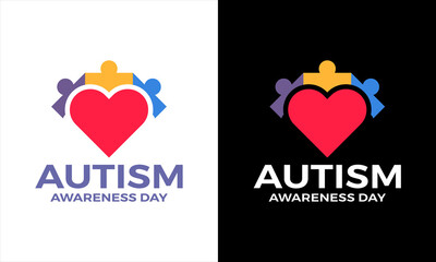 Flat world autism awareness day illustration