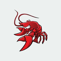 icon lobster on white background