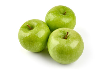 Granny smith apples, isolated on white background.