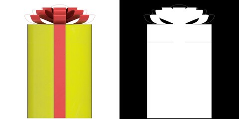 3D rendering illustration of a cylindrical gift case