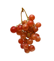 Bunch of red grapes Isolated on white background.