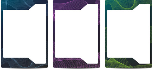 dynamic neon waves card frame template design