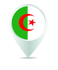 Location Icon for Algeria Flag, Vector