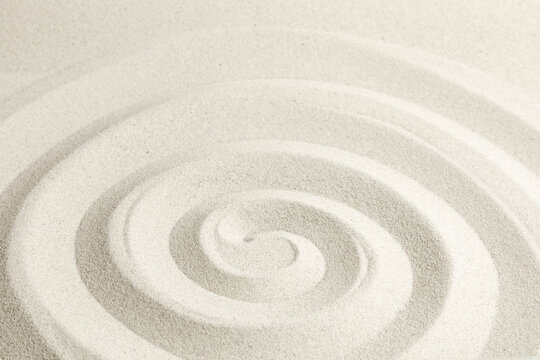 Zen pattern sand. Zen garden background scene, meditation, harmony