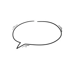Comic speech bubble doodle, cloud shape. Hand drawn sketch style. Speech bubble chat, message element, quote text. Stock vector illustration on white background.