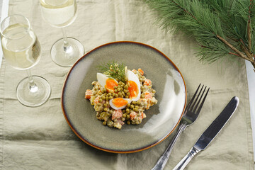 traditional east european dish for New Year's Eve - salad 