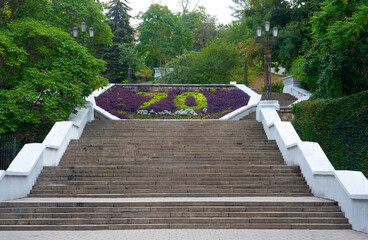 Large staircase in the city park..