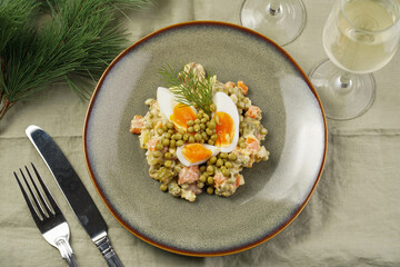 traditional east european dish for New Year's Eve - salad 