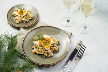 traditional east european dish for New Year's Eve - salad 