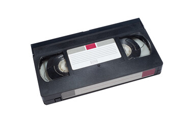 Obraz premium Old analog tape VHS cassette. Retro nostalgia. Vintage gone down in history.