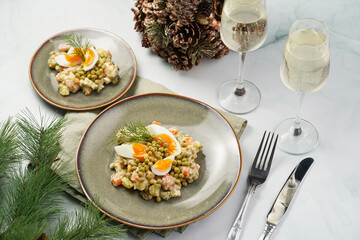 traditional east european dish for New Year's Eve - salad 