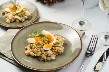traditional east european dish for New Year's Eve - salad 