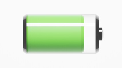 rechargeable battery icon 3d illustration, can be used to represent a charging station, an electric car, or the cell phone lithium battery power