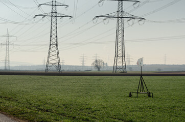 power lines in the field