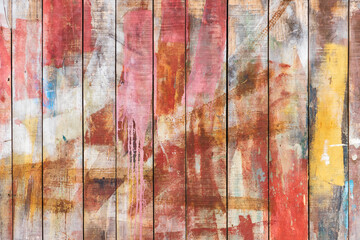 Grungy colorful old wooden wall, abstract background