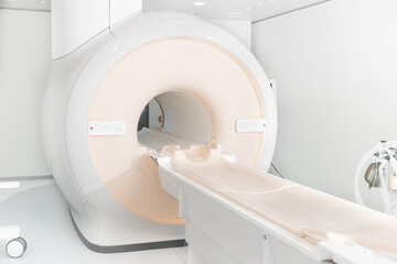 Medical CT or MRI Scan in the modern hospital laboratory. Interior of radiography department....