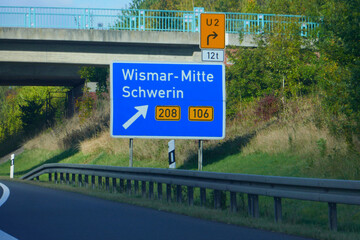 Schild Ausfahrt Wismar