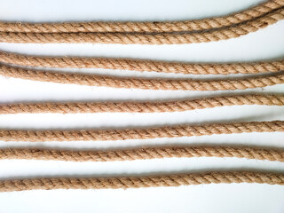 Rope strings background isolated on white background