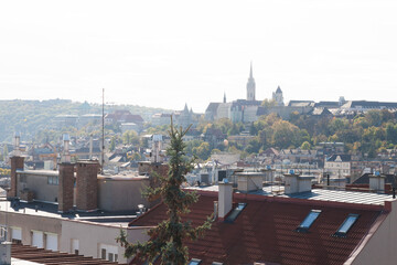 Budapest, Hungary - October 24, 2017: Roofs and houses in Budapest, Hungary.