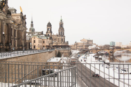 Dresden, Germany 7 January 2017: Dresden city during winter time 