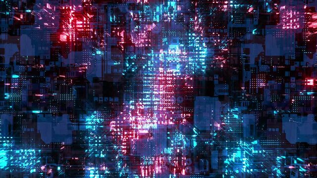 Blue lighting futuristic cyber punk digital hi-tech backdrop