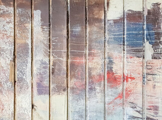Aged painted wooden planks background