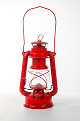 old red lantern on white
