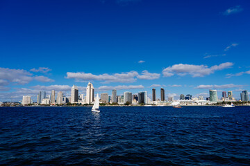 San Diego  CA USA  - 12 26  2021: San Diego city skyline landscape