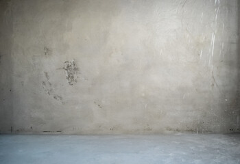 Room interior without decoration in gray colors