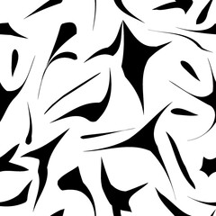 Full Seamless Abstract Pattern. Monochrome Vector. Black and White Dress Fabric Print. Design for Textile and Home Decoration. 