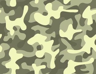 Full seamless khaki camouflage texture pattern vector. Army skin design for textile fabric printing and wallpaper. Design for fashion and home design.