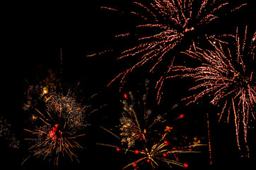 fireworks in the sky, new year's Eve
