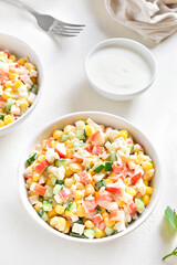 Russian style imitation crab salad