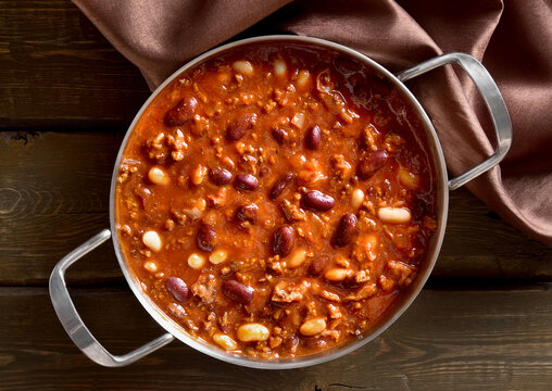 Cowboy beans in cooking pan