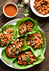 Asian minced meat lettuce wraps