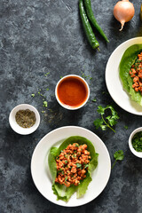 Asian minced meat lettuce wraps