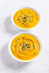 Pumpkin puree in bowls