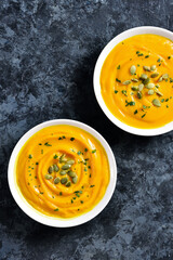 Pumpkin puree in bowls