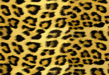 Full seamless leopard cheetah animal skin pattern. Ornamental Yellow Design for women textile fabric printing. Suitable for trendy fashion use.