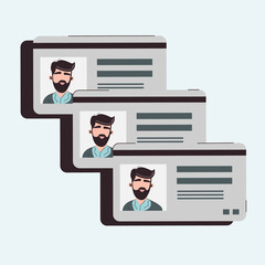 The idea of personal identity. Modern ID card, identification card, person data. Modern vector illustration in a flat style.